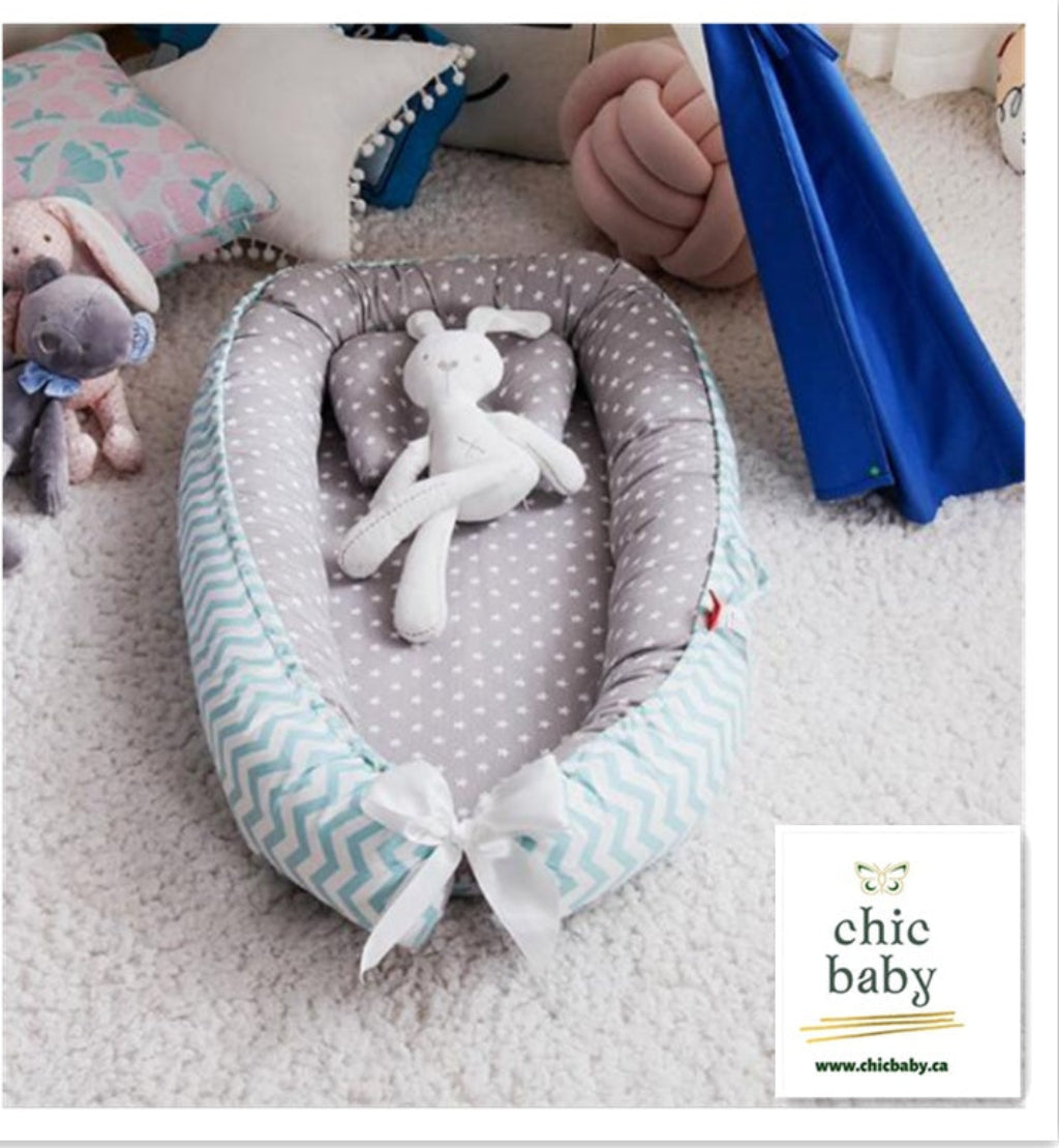 Lit de voyage en coton pour bébé – Portable, lavable et pliable