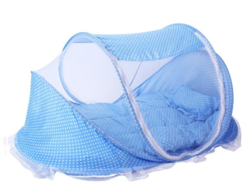 Lit de voyage pliable pour bébé avec moustiquaire et oreiller