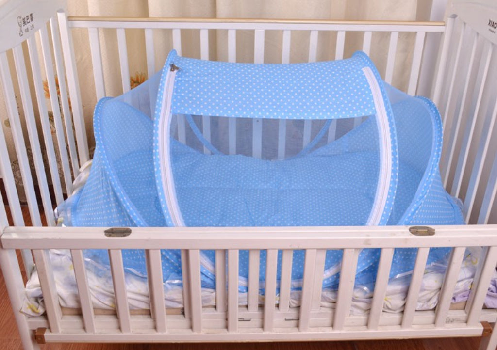 Lit de voyage pliable pour bébé avec moustiquaire et oreiller