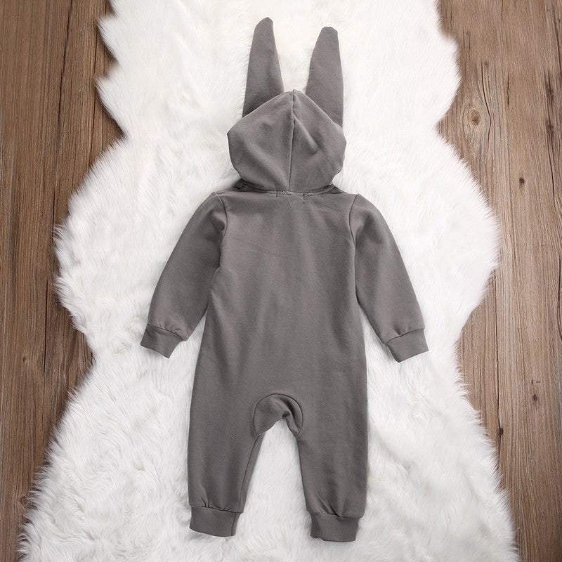 Grenouillère bébé à oreilles de lapin – Mélange de coton doux, pour nouveau-nés et tout-petits