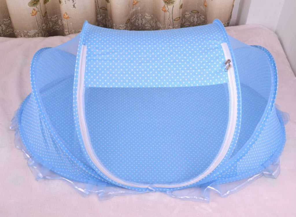 Lit de voyage pliable pour bébé avec moustiquaire et oreiller