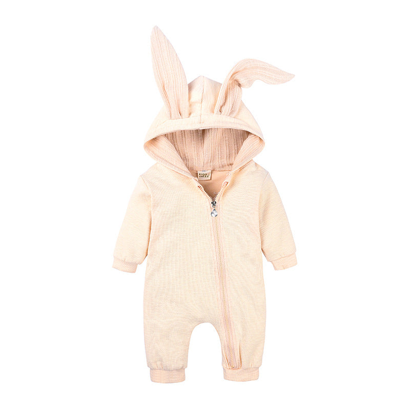 Grenouillère bébé à oreilles de lapin – Mélange de coton doux, pour nouveau-nés et tout-petits