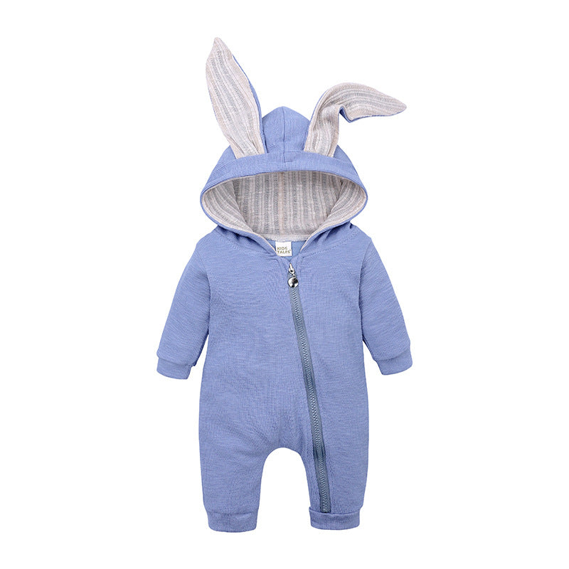 Grenouillère bébé à oreilles de lapin – Mélange de coton doux, pour nouveau-nés et tout-petits