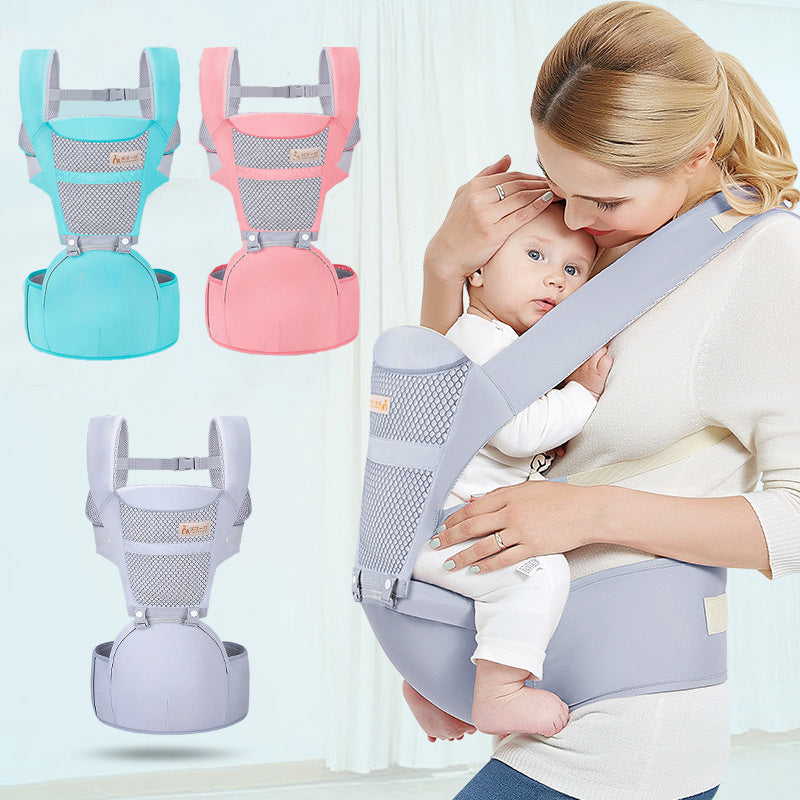 Ergonomische Babytrage mit Hüfthocker