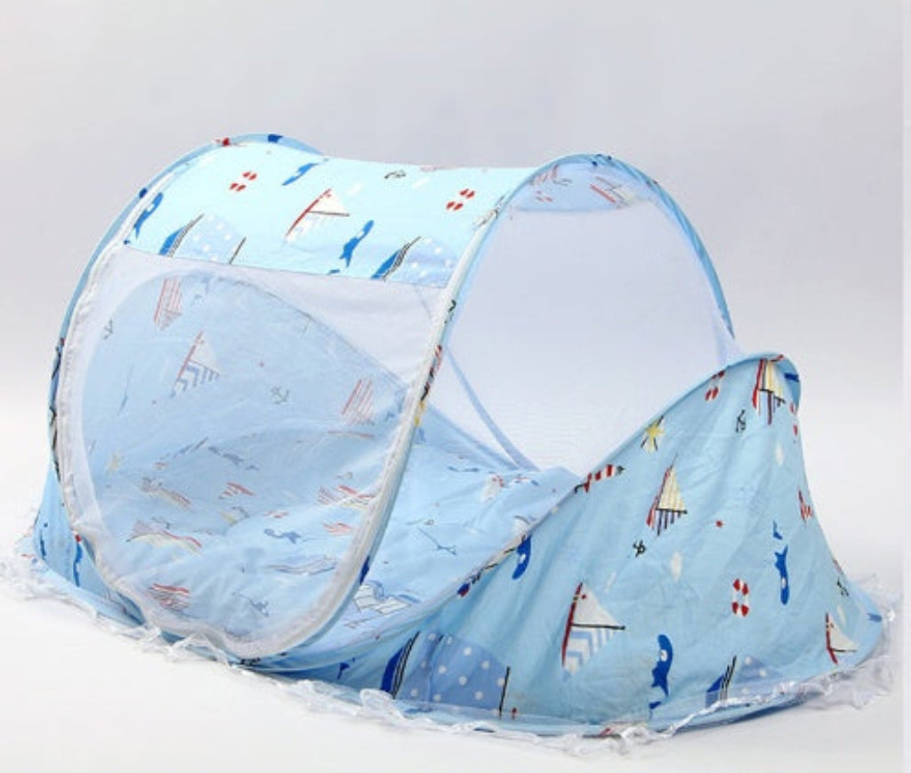 Lit de voyage pliable pour bébé avec moustiquaire et oreiller