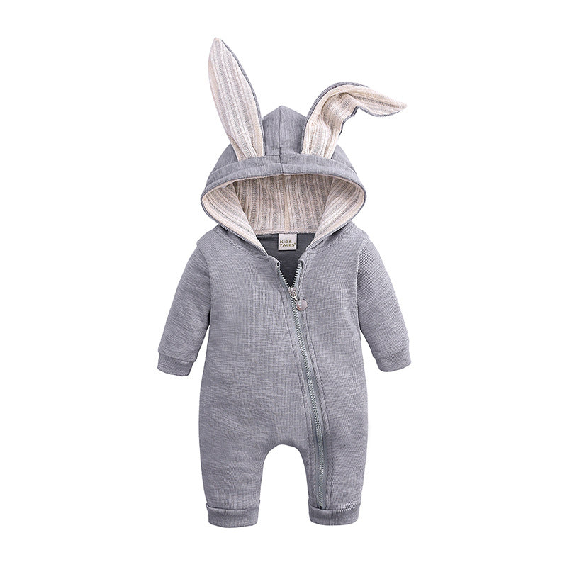 Grenouillère bébé à oreilles de lapin – Mélange de coton doux, pour nouveau-nés et tout-petits