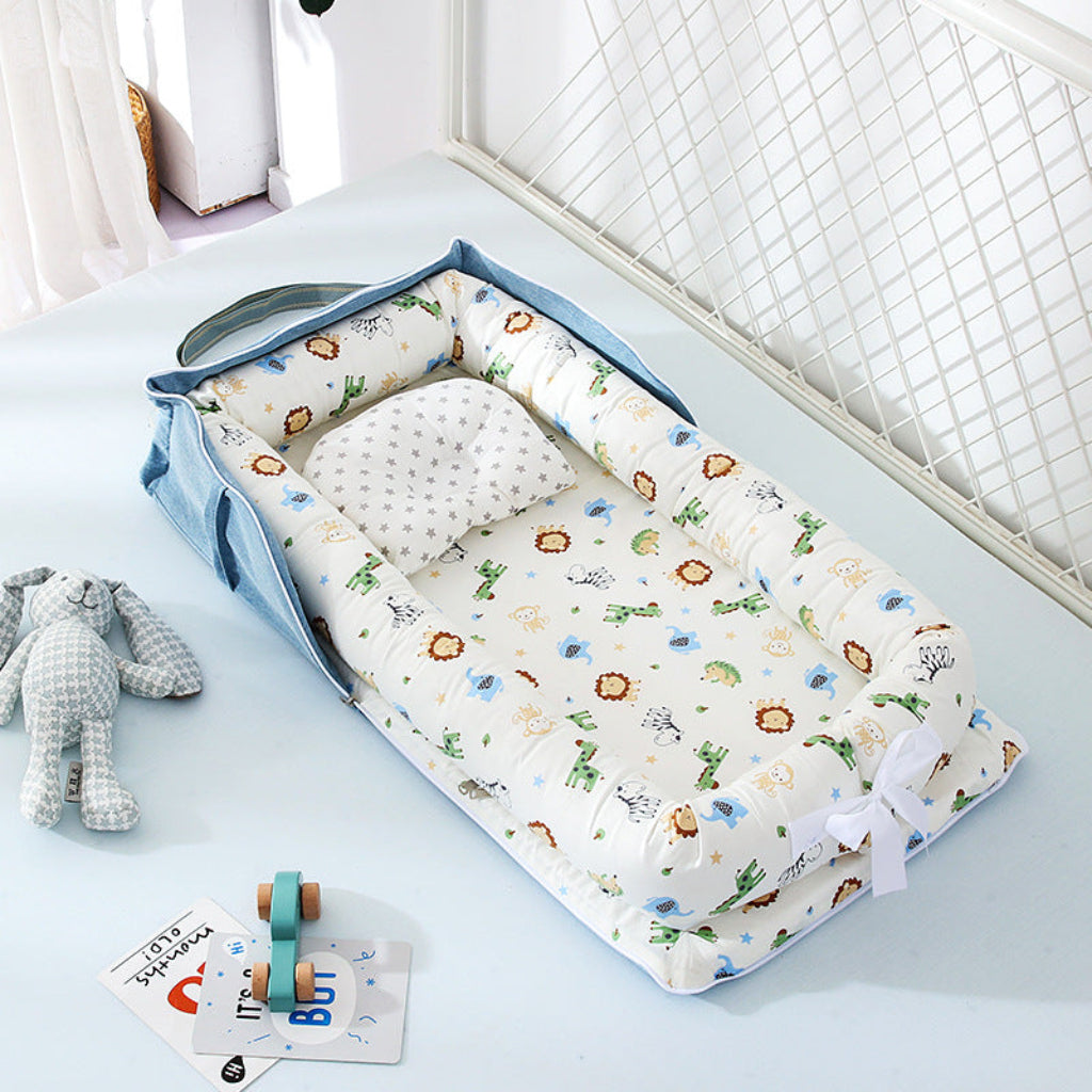 Lit de voyage en coton pour bébé – Portable, lavable et pliable