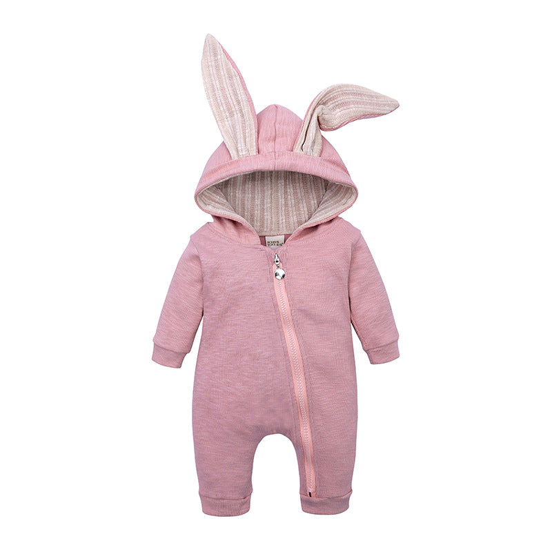 Grenouillère bébé à oreilles de lapin – Mélange de coton doux, pour nouveau-nés et tout-petits