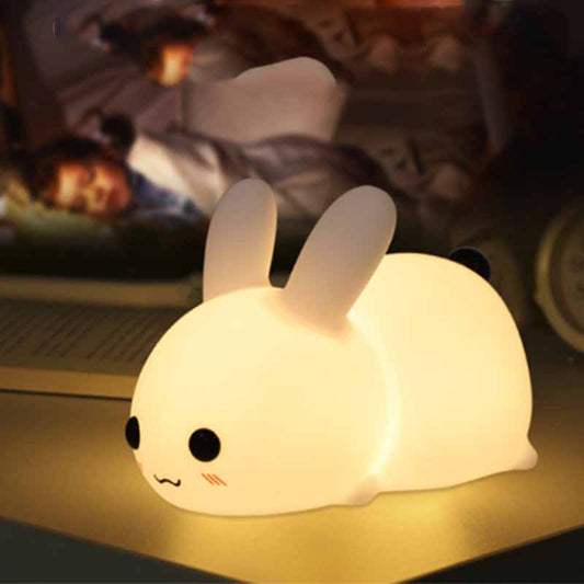 Hase LED Nachtlicht – Dimmbare Silikon-Tierlampe, USB-aufladbar | Kindergeschenk