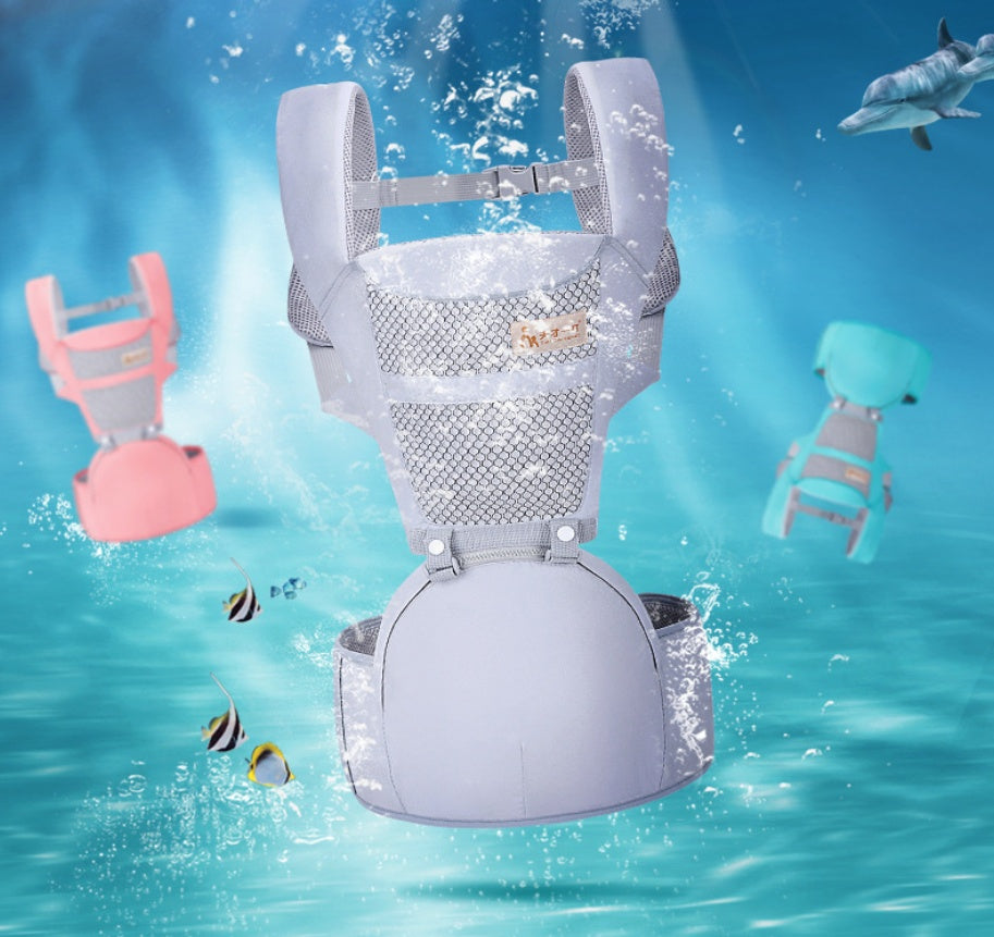 Ergonomische Babytrage mit Hüfthocker