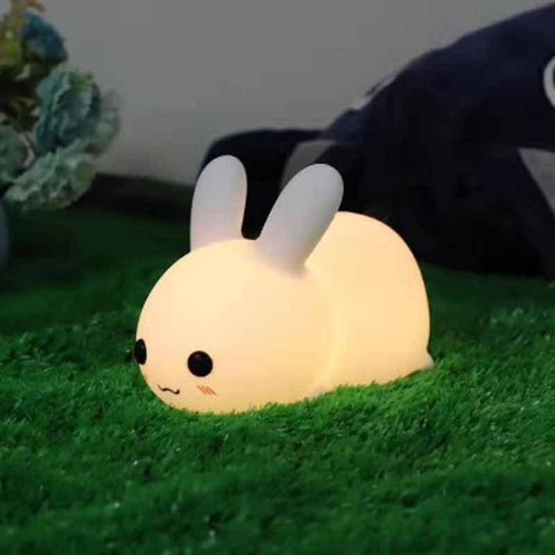 Hase LED Nachtlicht – Dimmbare Silikon-Tierlampe, USB-aufladbar | Kindergeschenk