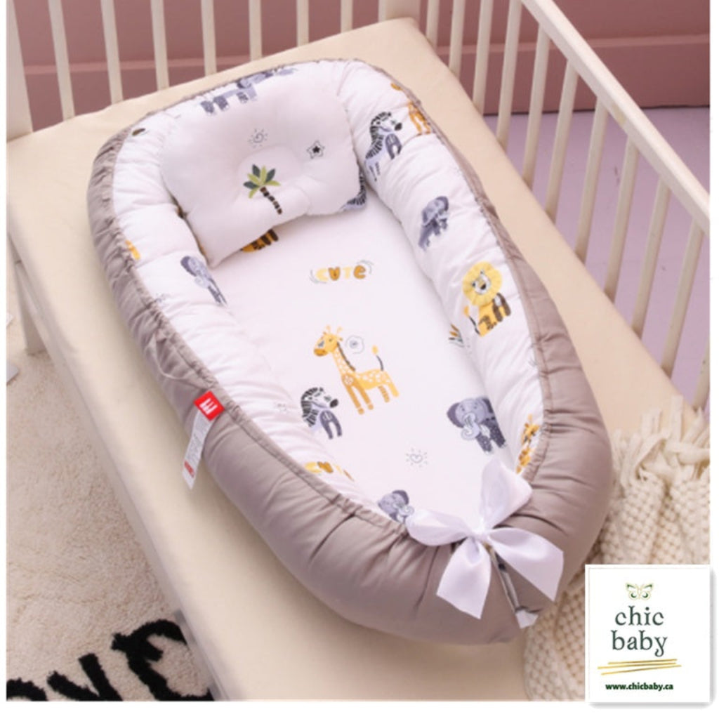 Lit de voyage en coton pour bébé – Portable, lavable et pliable