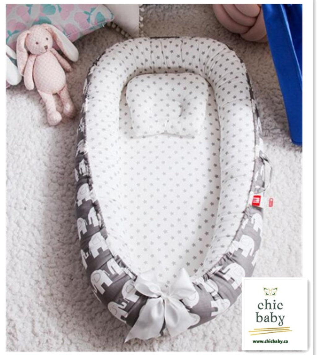 Lit de voyage en coton pour bébé – Portable, lavable et pliable