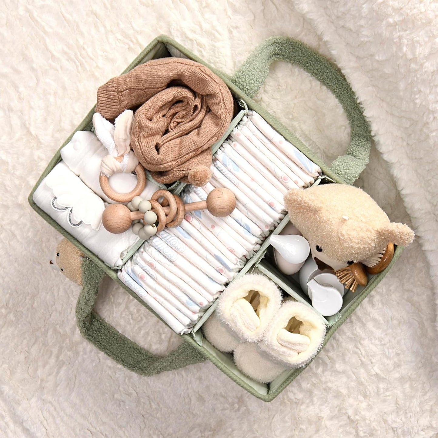 Organisateur de couches pour table à langer – panier de rangement haut de gamme pour les essentiels de bébé
